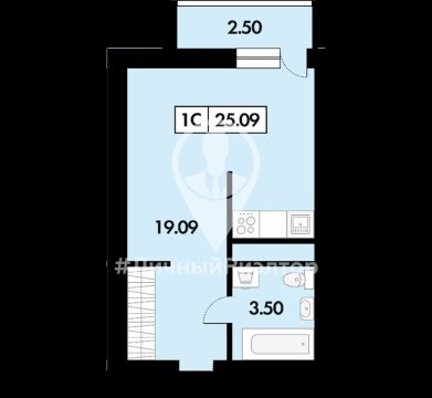 Студия, 3/18 эт., 25м²